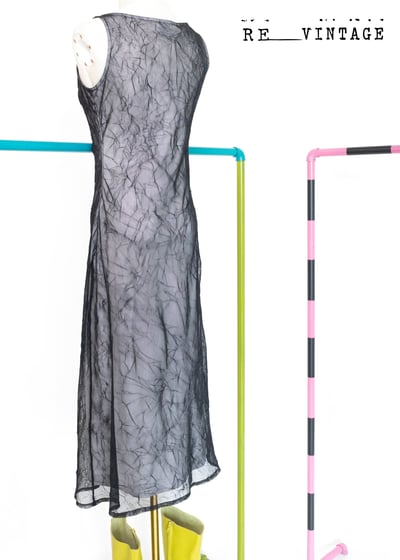 Crinkled 網紗蜘蛛網中長洋裝3