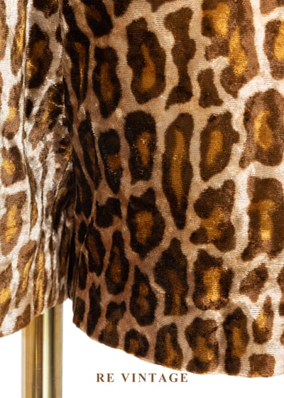 金棕色豹紋高腰絨布短褲（26"）10