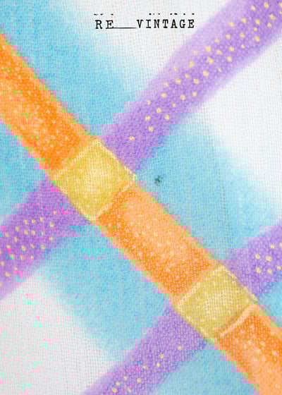 水藍的亮橘紫色菱格紋雪紡長裙（28"）10