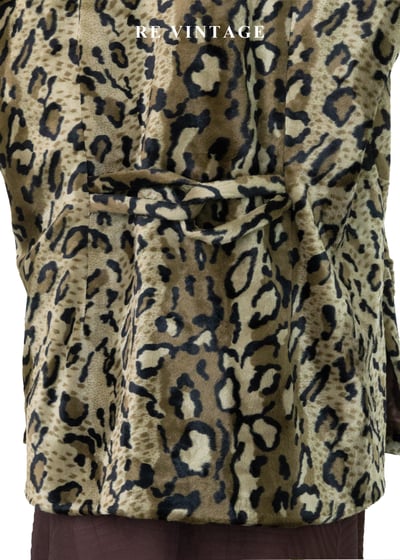 綠棕色野性豹影絨布寬版背心11