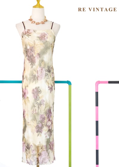  午後花香書影柔光細肩帶洋裝1