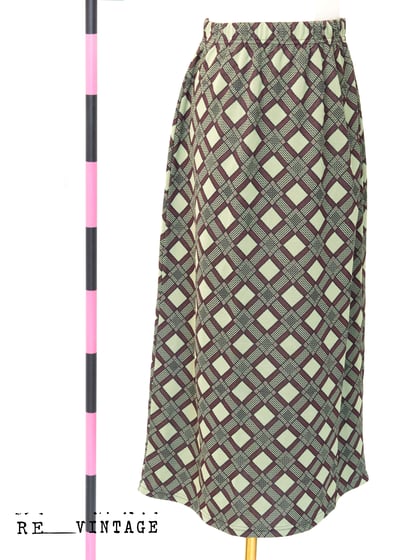 針織彈性復古磁磚紋的中長裙5