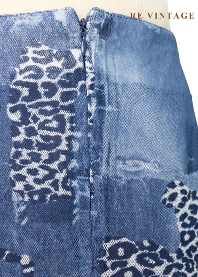 野性拼貼仿牛仔紋美裙（27"）11