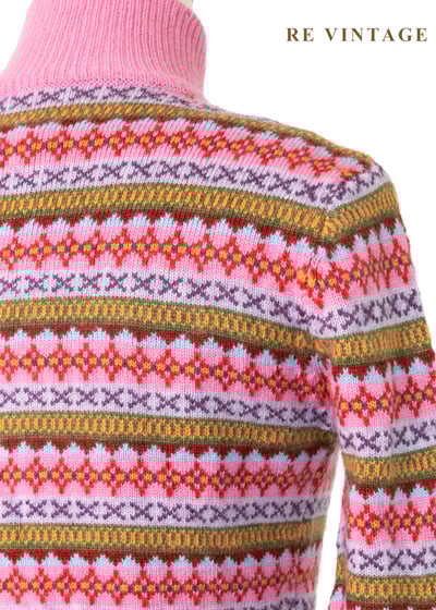 Fair Isle 圖騰霧粉色針織外套12