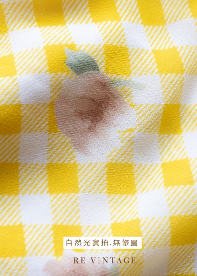 檸檬玫瑰格紋細肩帶迷你洋裝15