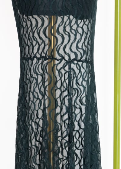 綠黑色波紋透膚美美長裙（23-30"）8