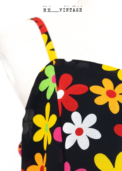 鮮豔百花豔麗細肩帶洋裝8