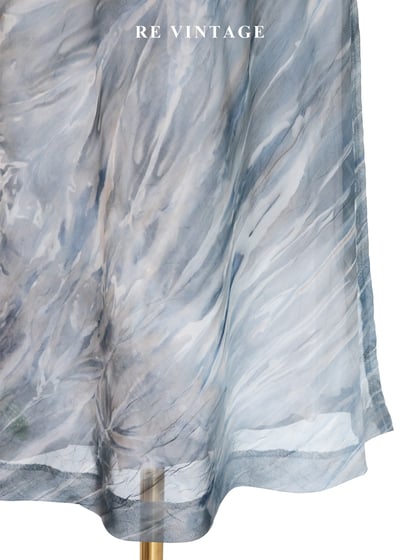 灰藍色水紋雪紡長裙（24-30"）10