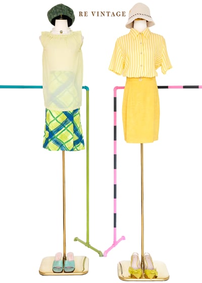 Green Flash 蠟筆菱格紋美裙（~28"）2