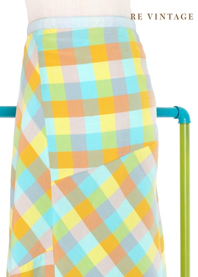 香港製 - 甜蜜方塊糖不規則下擺美裙（26"）3