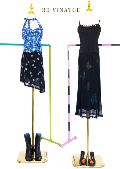 七彩色階黑色彈性細肩帶背心2