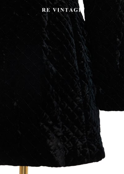 質感單品 - 沈黑菱格紋絨布迷你洋裝14