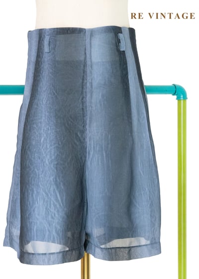 深海人魚系 - 水光壓紋雪紡高腰短褲（26"）1