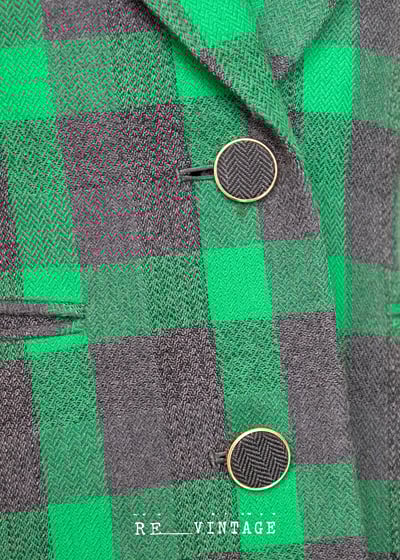 日本製 - 灰綠格紋西裝外套8