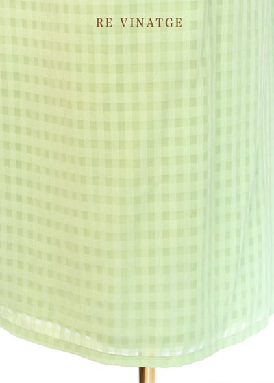 草綠色格紋高腰長裙3