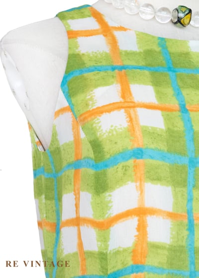 夏日維他命 - 手繪格紋洋裝5