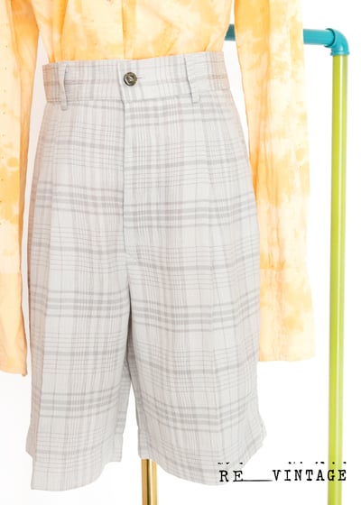 淺灰小格紋西裝短褲4