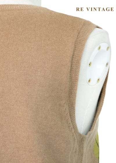 彩紅菱格學院筆記毛線背心9