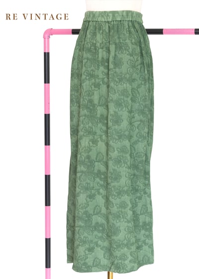 Grass Green 花朵美長裙（23-30"）1