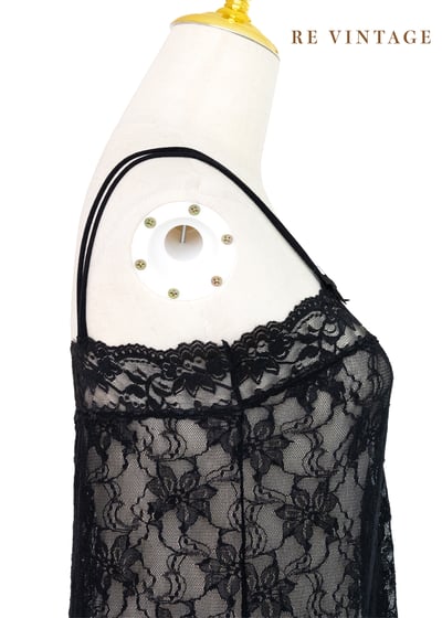Black witch 黑玫瑰蕾絲透膚細肩帶洋裝7