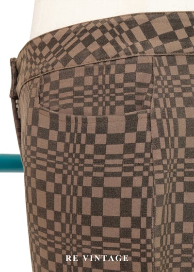 率性的復古棋盤格美褲（28"）7
