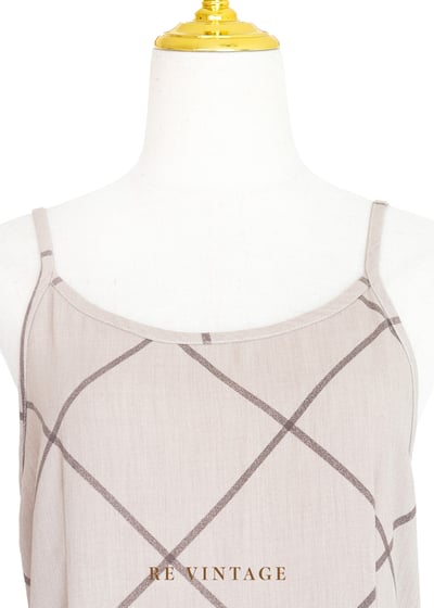 Boulder 菱格細肩帶長洋裝3