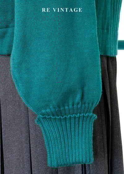 雙排雕花金釦暖綠色針織外套9