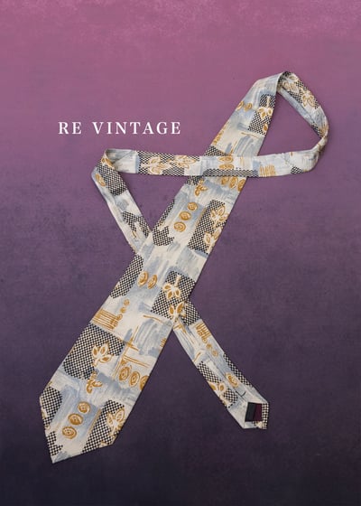 畫冊拼貼手繪花朵色塊領帶7