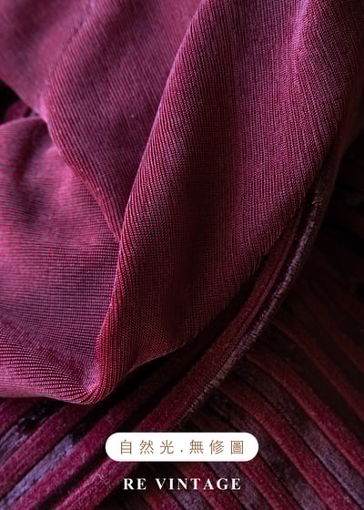 法式優雅直條勃根地紅絨布洋裝13