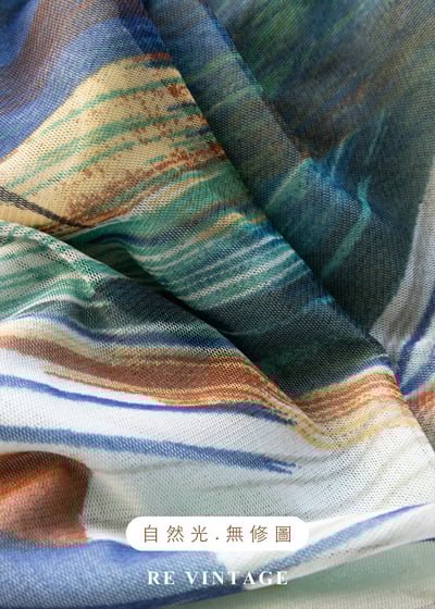 孔雀藍雜訊抽象藝術上衣12