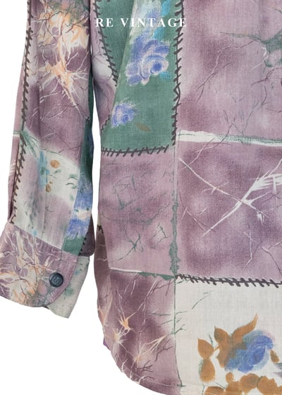 霧紫色拼貼詩襯衫12