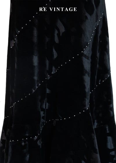 星軌旋轉舞夜黑絨長裙（27"）6