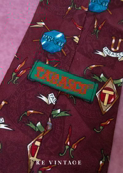 辛辣的古著靈魂Tabasco辣椒醬印花領帶3