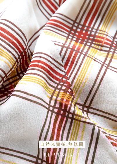 氣質單品 - 橘黃色菱格紋及膝裙（～25"）9