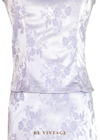 套裝背心 - 淡雅夢幻冰紫色花卉圖騰背心4