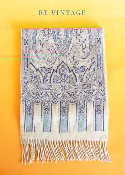 Royal Blue 高雅皇宮圖騰圍巾1