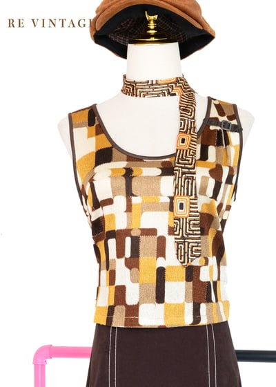 Retro Mosaic 方塊之間短版背心1