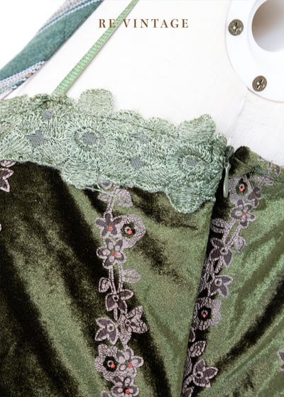 宮廷公主高級綠絨布細肩帶洋裝14