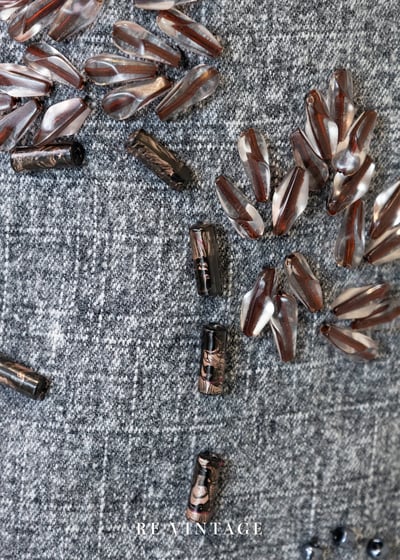 水洗灰調煙燻珠飾綻放牛仔裙（27"）15