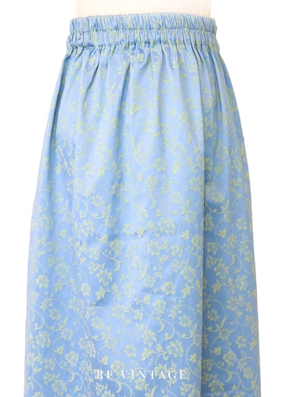 草地女孩天空藍嫩葉花朵長裙（24-35"）11