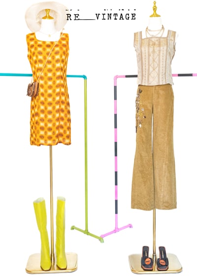 亮金金の小花刺繡寬版褲2