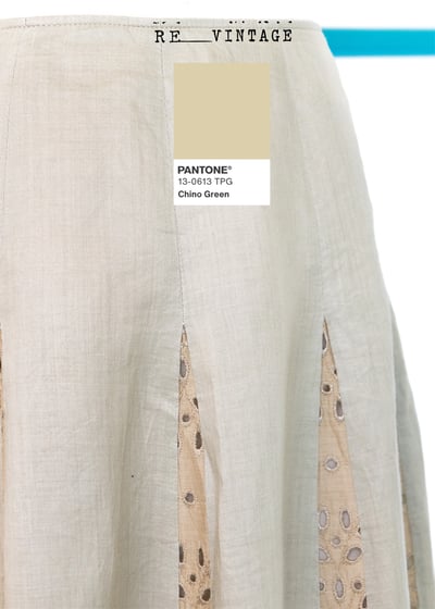 卡其色花花拼接蕾絲中長裙9