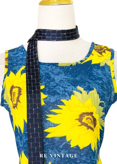 盛夏向日葵 - 海水藍無袖長洋裝3