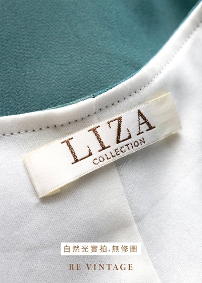 玻璃浪漸層青綠優雅長洋裝15