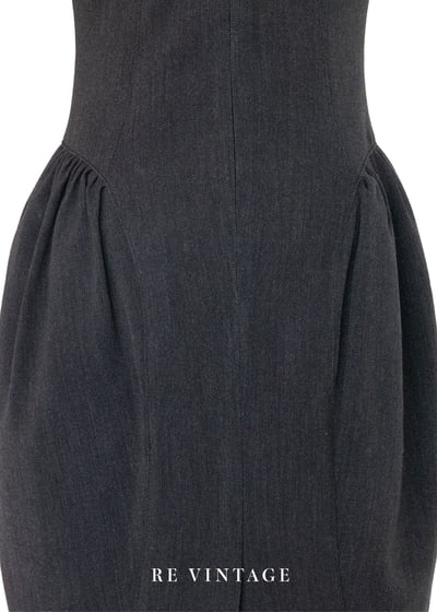 氣質單品 - 深灰色花苞綻放洋裝4