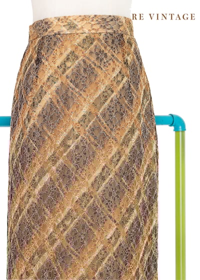 金蔥彩虹小花菱格紋氣質長裙（24-26"）3