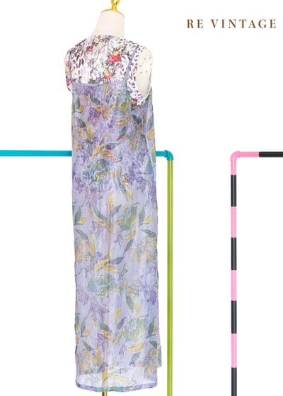 Orchid Bloom 透膚壓皺網紗細肩長洋裝10