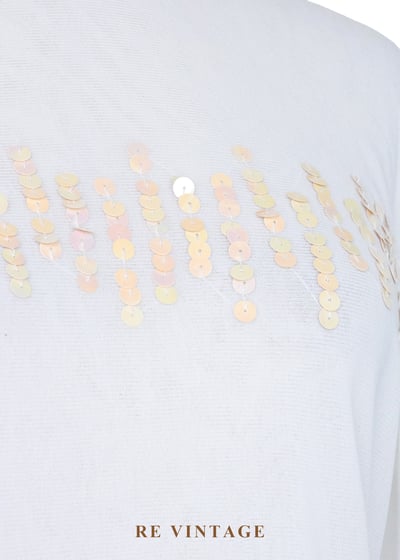 橘光亮片雪白精靈上衣5