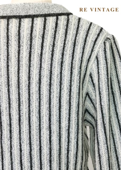 鹽系少女灰白線條針織毛衣11