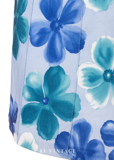 Icy Blue 藍花盛開中長裙（25"）5